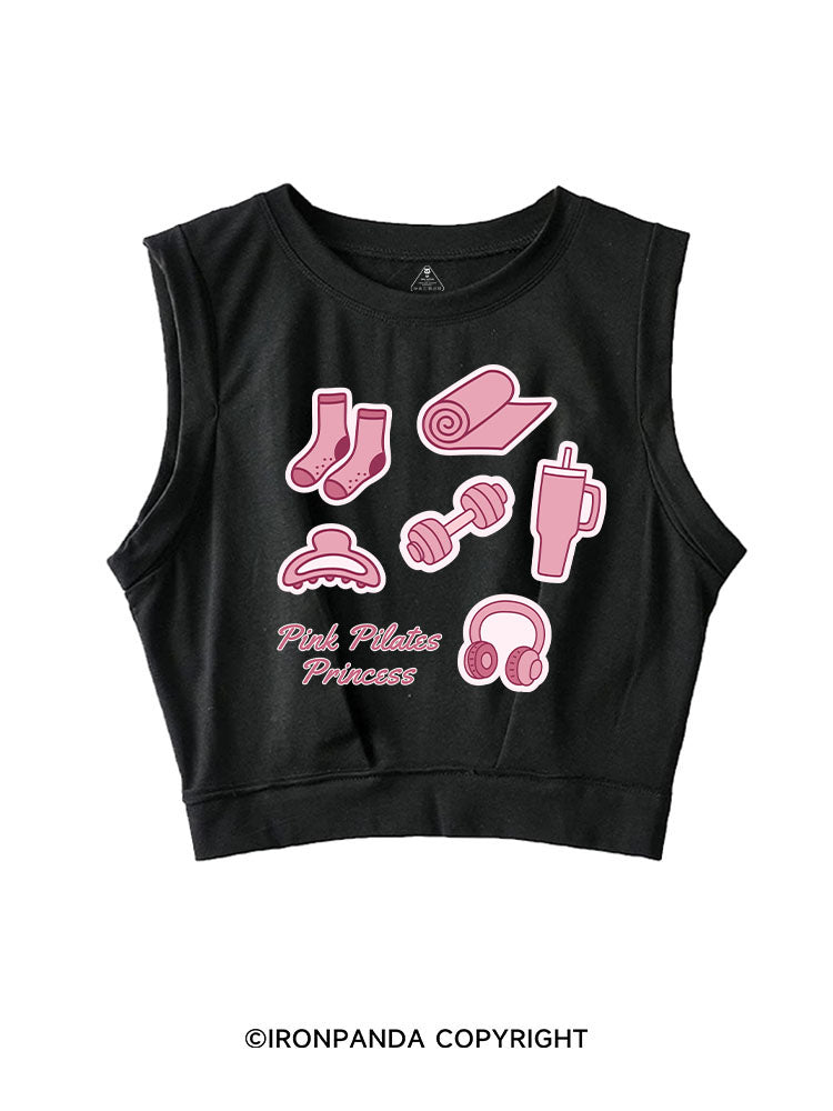 PINK PILATES PRINCESS SLEEVELESS CROP TOPS