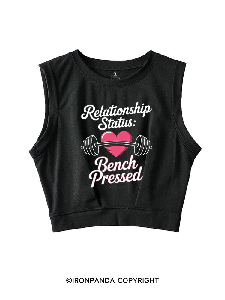 RELATIONSHIP STATUS BENCH PRESSED SLEEVELESS CROP TOPS