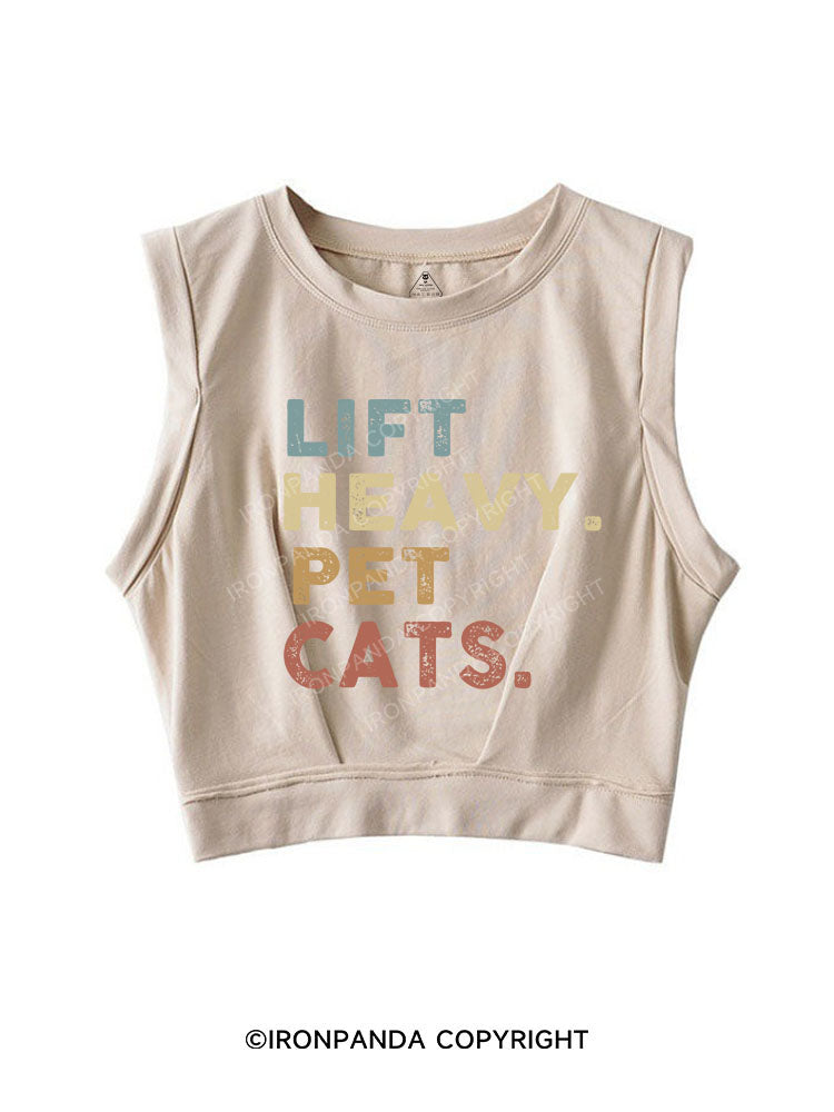 COLORFUL LIFT HEAVY PET CATS  SLEEVELESS CROP TOPS