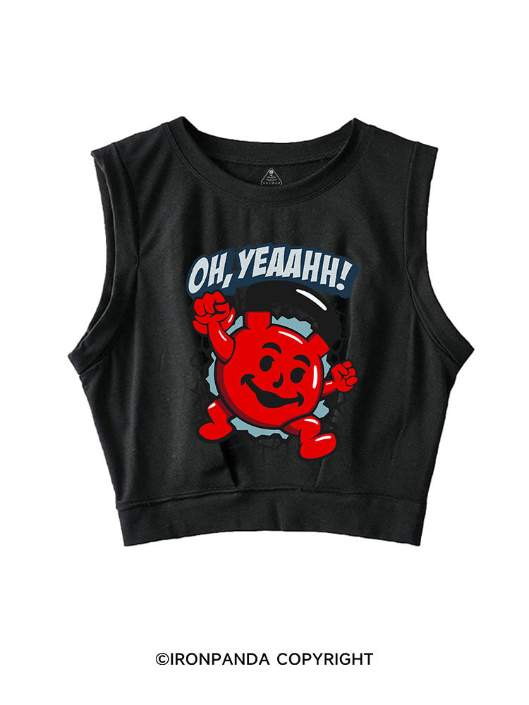 Kettlebell Man Sleeveless Crop Tops