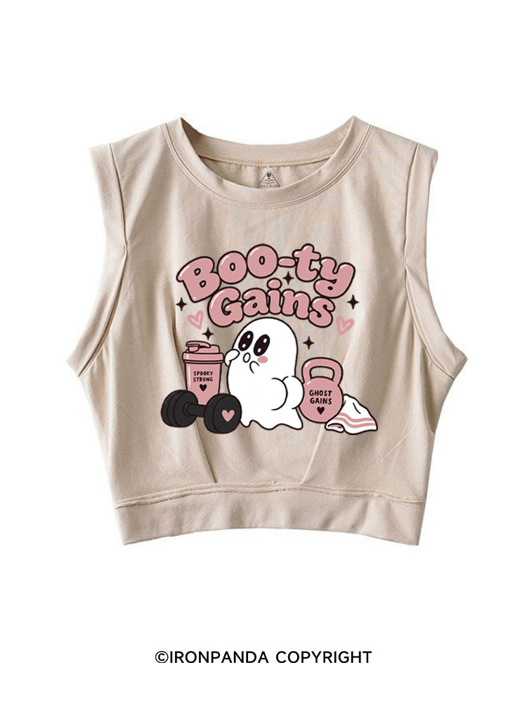 Boo-ty Gains Ghost SLEEVELESS CROP TOPS