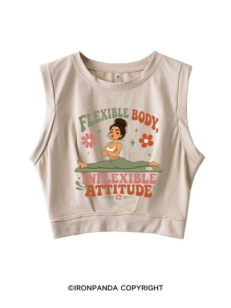 FLEXIBLE BODY, INFLEXIBLE ATTITUDE SLEEVELESS CROP TOPS