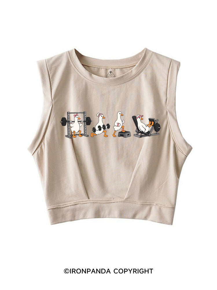 WEIGHTLIFTING GOOSE BUMPS FITNESS SLEEVELESS CROP TOPS