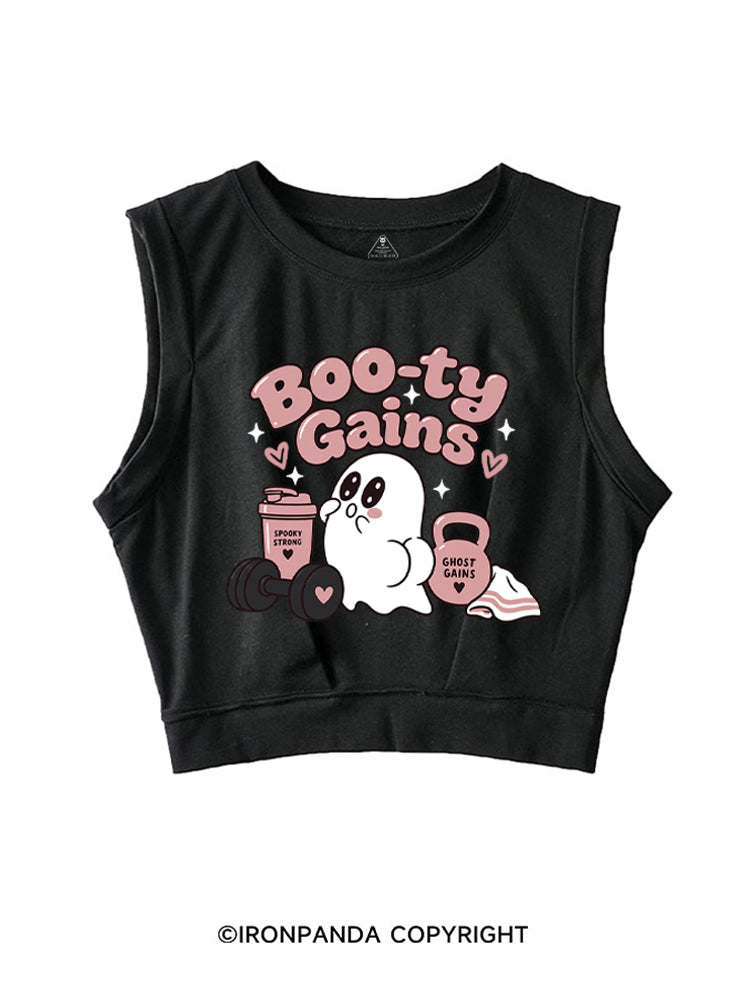 Boo-ty Gains Ghost SLEEVELESS CROP TOPS