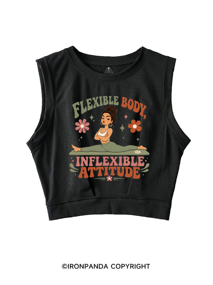 FLEXIBLE BODY, INFLEXIBLE ATTITUDE SLEEVELESS CROP TOPS