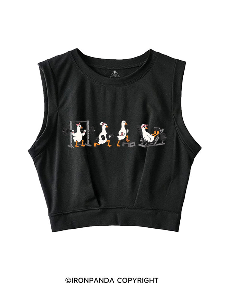 WEIGHTLIFTING GOOSE BUMPS FITNESS SLEEVELESS CROP TOPS