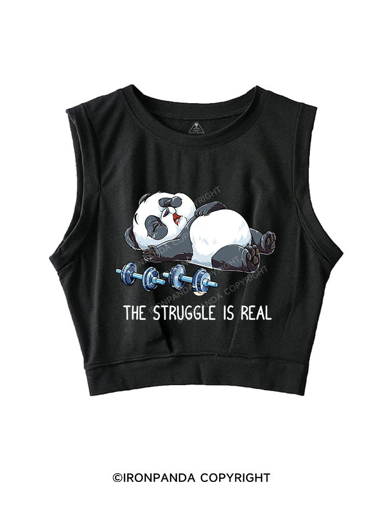 THE STRUGGEL IS REAL SLEEVELESS CROP TOPS