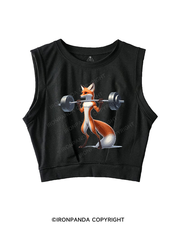 IRONPANDA LIFT HEAVY FOX SLEEVELESS CROP TOPS