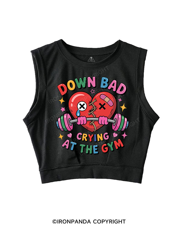 DOWN BAD CRYING AT THE GYM SLEEVELESS CROP TOPS