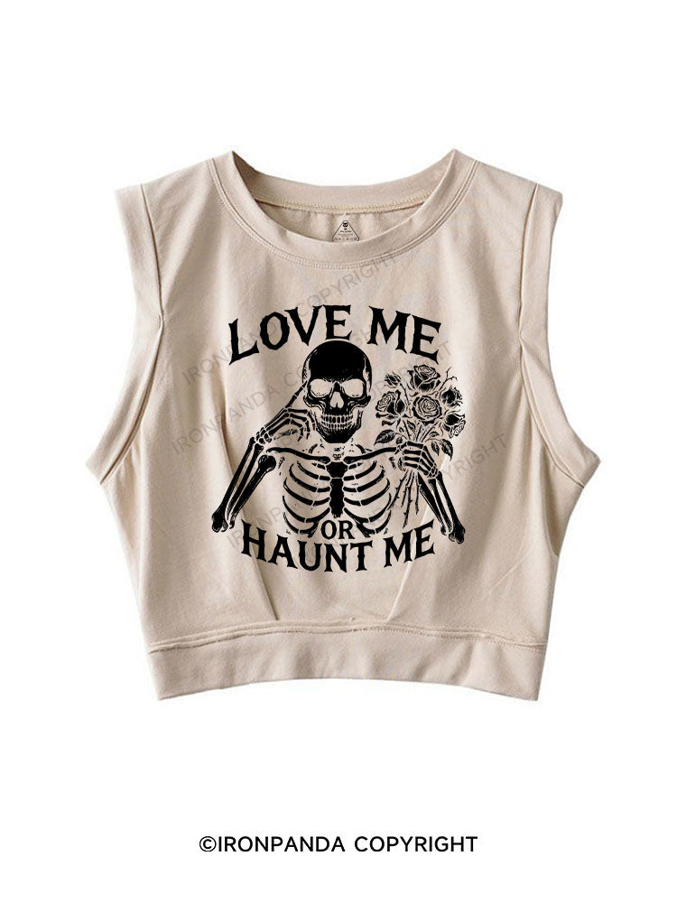 LOVE ME OR HAUNT ME SLEEVELESS CROP TOPS