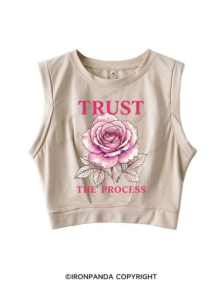 TRUST THE PROCESS SLEEVELESS CROP TOPS