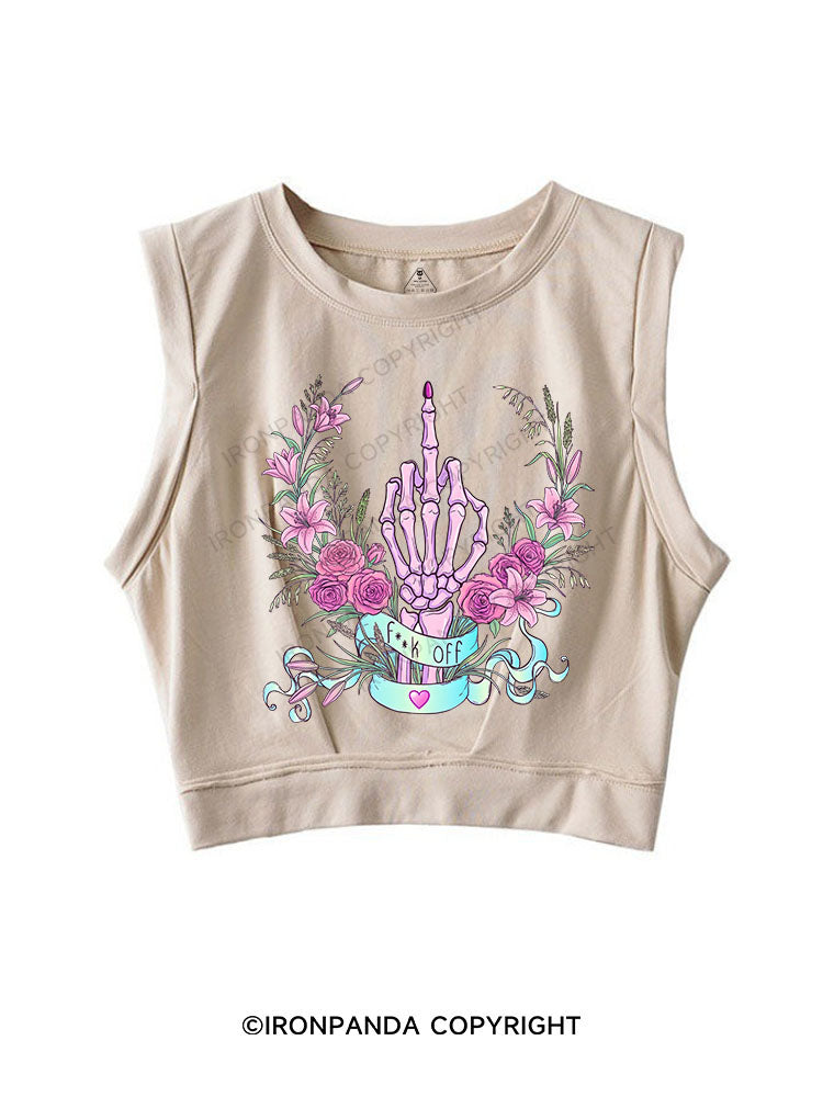 fuck off SLEEVELESS CROP TOPS