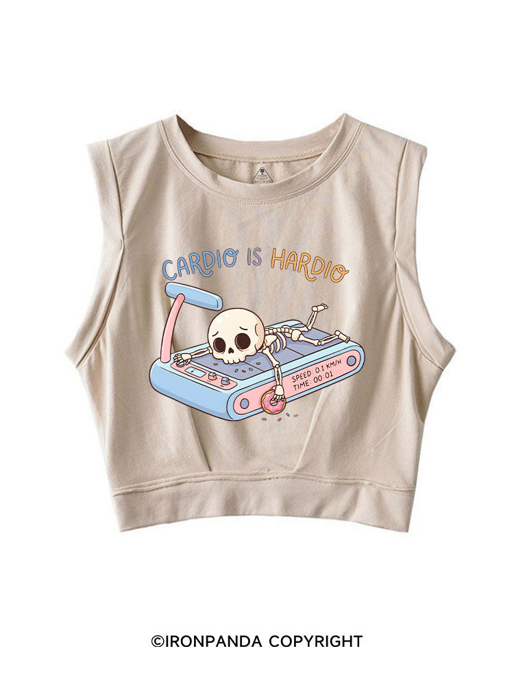 CARDIO IS HARDIO SLEEVELESS CROP TOPS