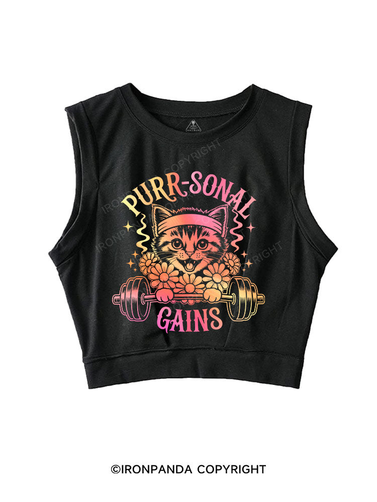 PURR‑SONAL GAINS SLEEVELESS CROP TOPS