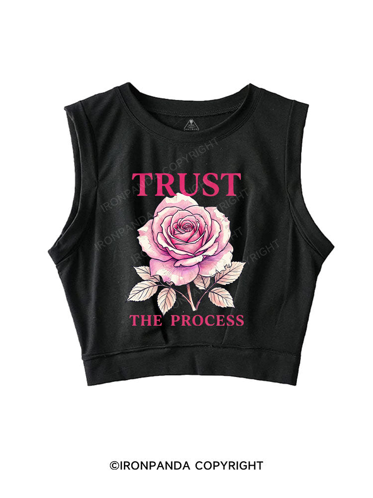 TRUST THE PROCESS SLEEVELESS CROP TOPS