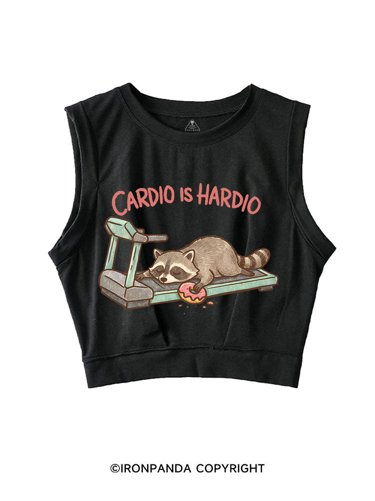 CARDIO IS HARDIO SLEEVELESS CROP TOPS