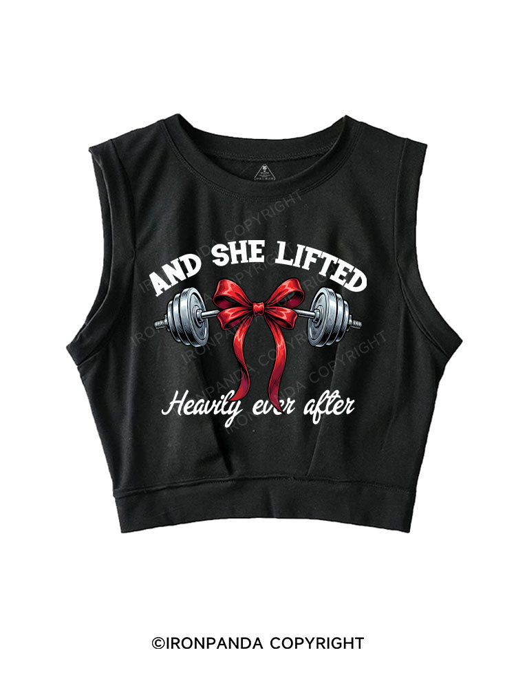 AND SHE LIFTED SLEEVELESS CROP TOPS