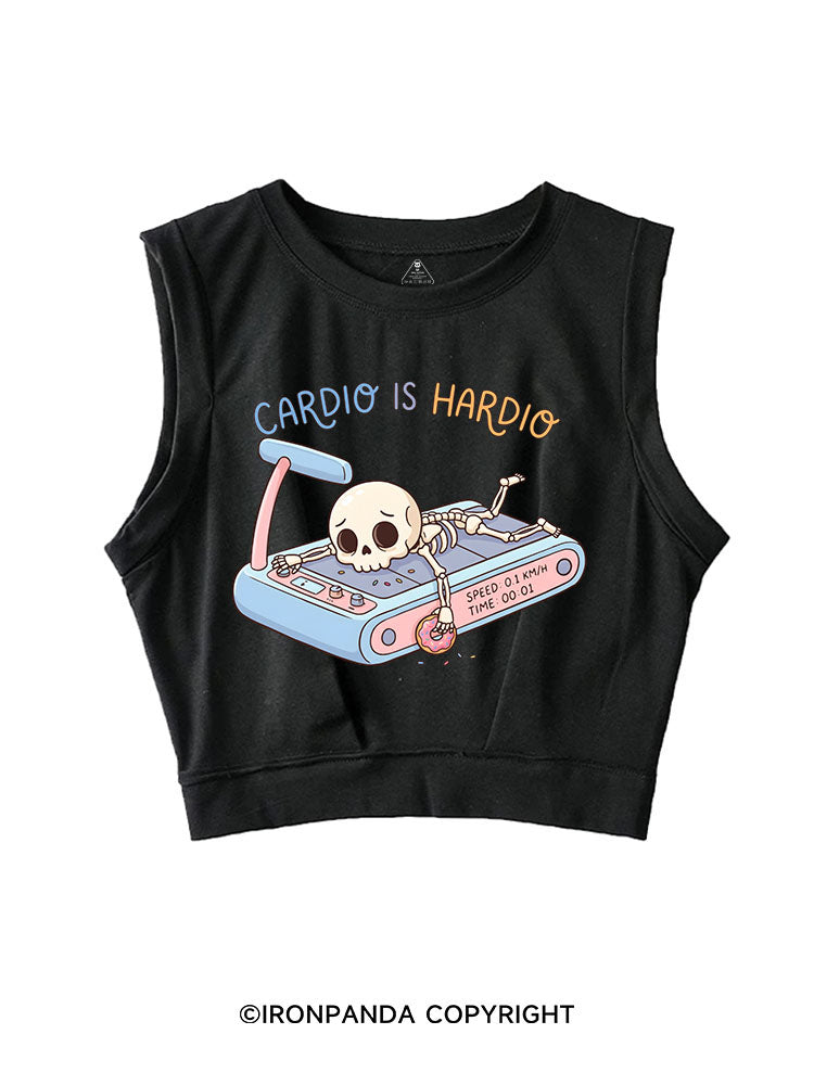 CARDIO IS HARDIO SLEEVELESS CROP TOPS