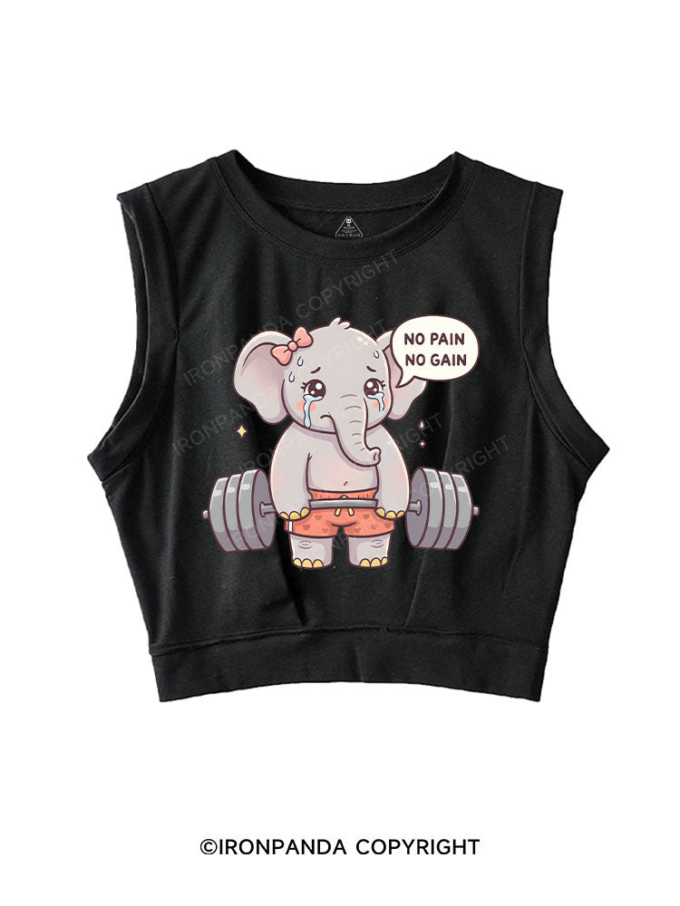 No Pain No Gain SLEEVELESS CROP TOPS