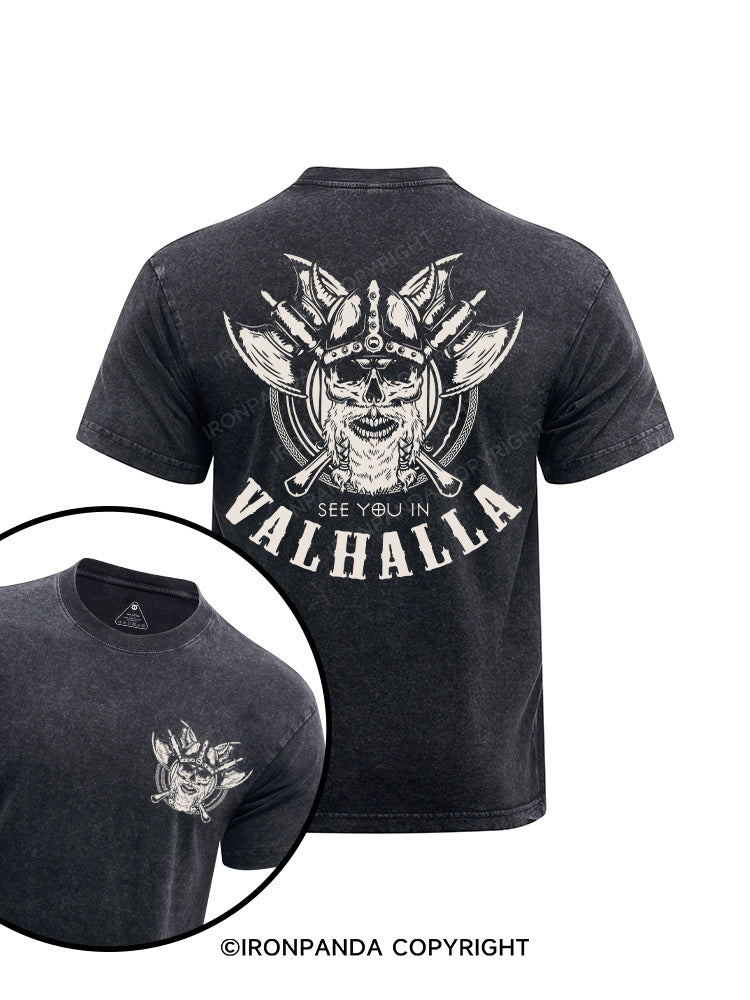 see you in valhalla printed Washed Gym Shirt