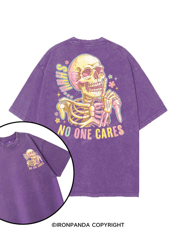 shhh no one cares printed Gym Shirt