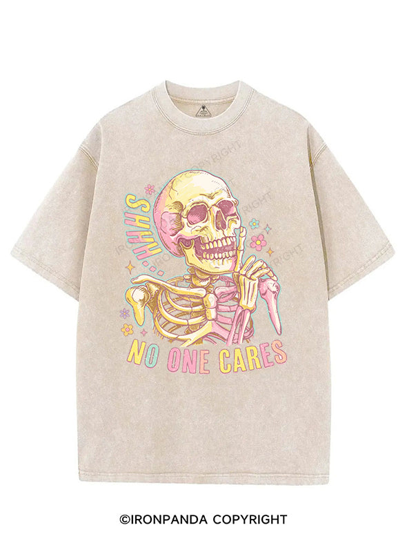 shhh no one cares VINTAGE GYM SHIRT