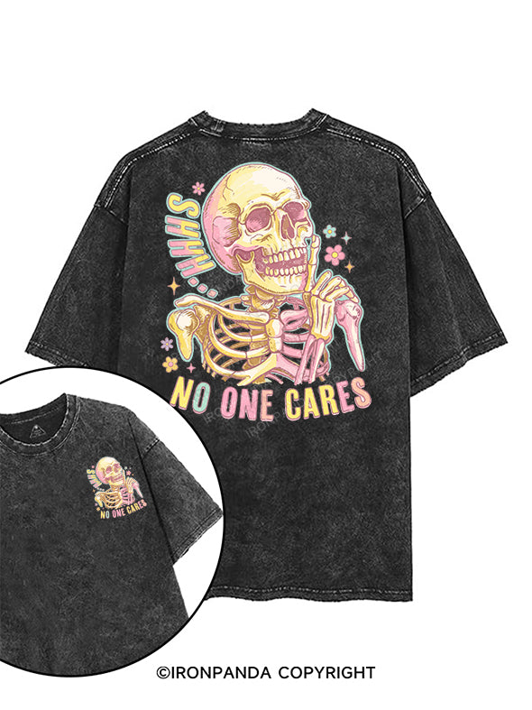 shhh no one cares printed Gym Shirt
