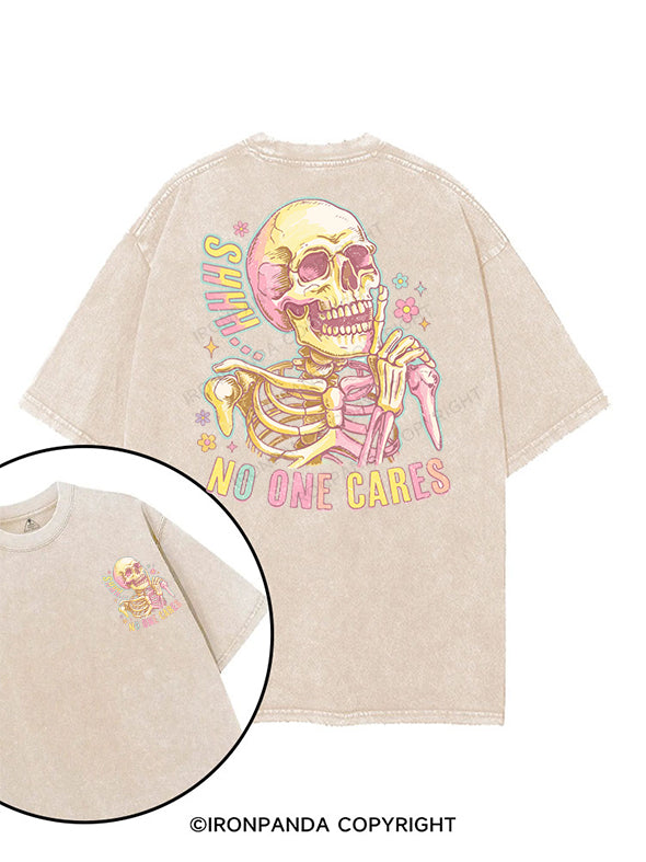 shhh no one cares printed Gym Shirt
