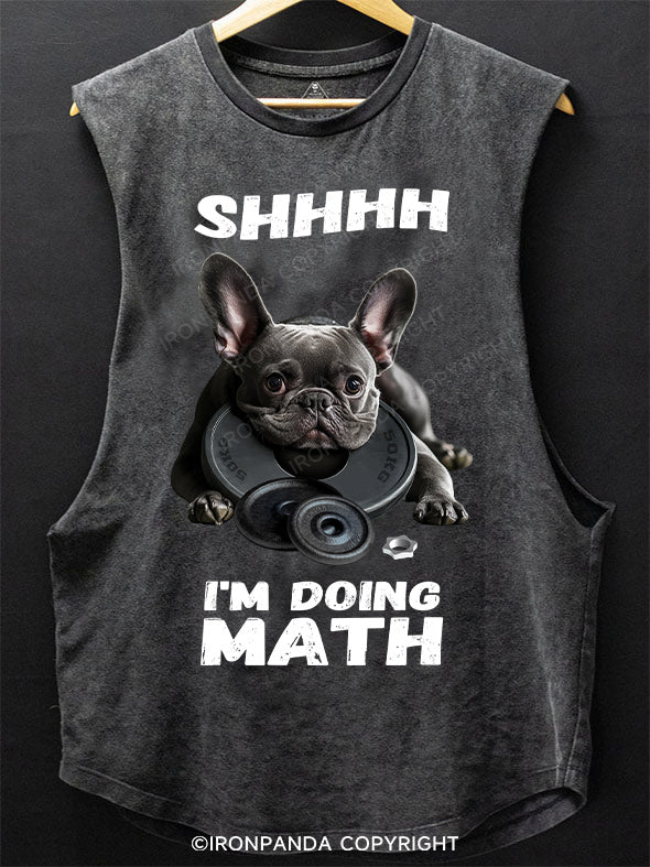 shhhh i'm doing math bulldog SCOOP BOTTOM COTTON TANK