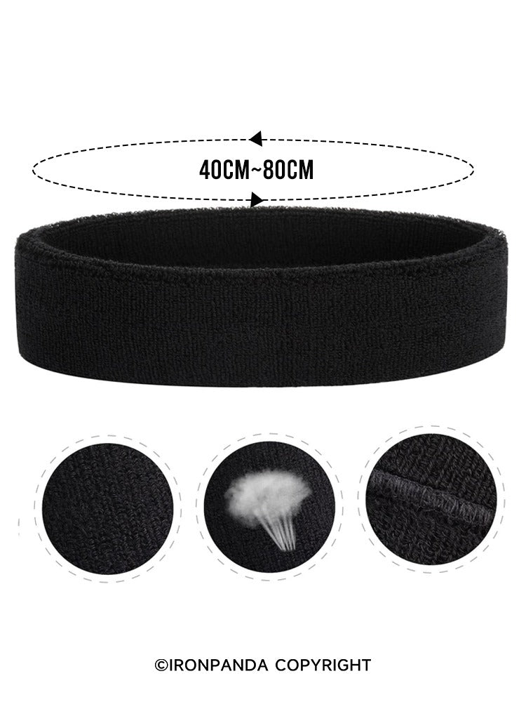 IronPanda Stretchy Gym Cotton Sweatbands