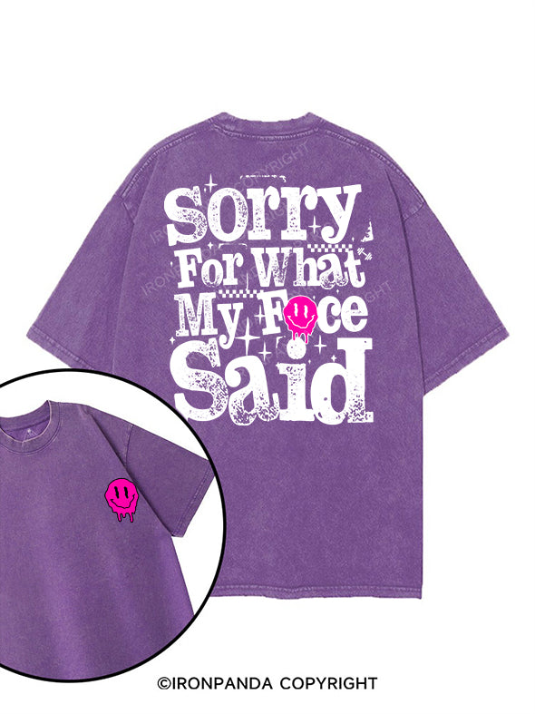 Sorry for what my face said printed Gym Shirt