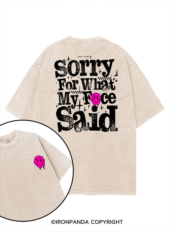 Sorry for what my face said printed Gym Shirt