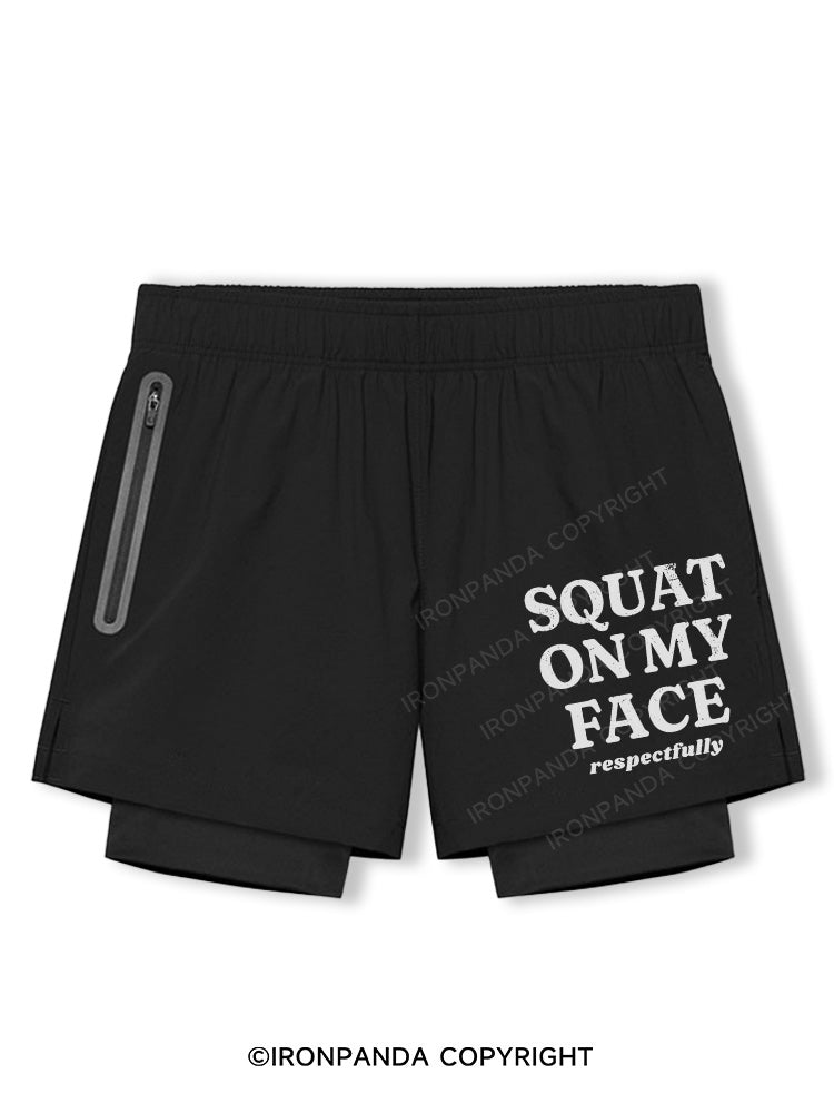 squat on my face respectfully Breathable Training Shorts