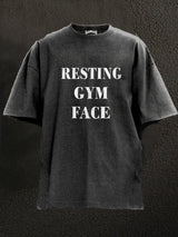 resting gym face Washed Gym Shirt