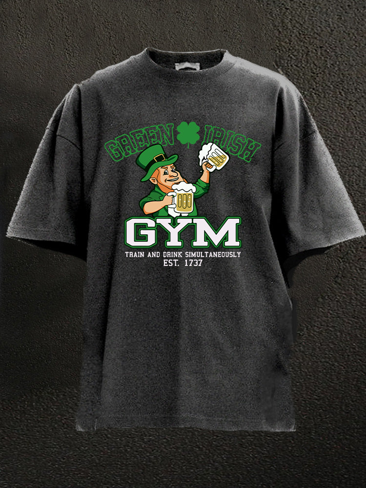 IronPandafit green irish gym Washed Gym Shirt For Sale