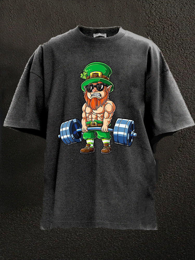 Leprechaun deadlift Washed Gym Shirt
