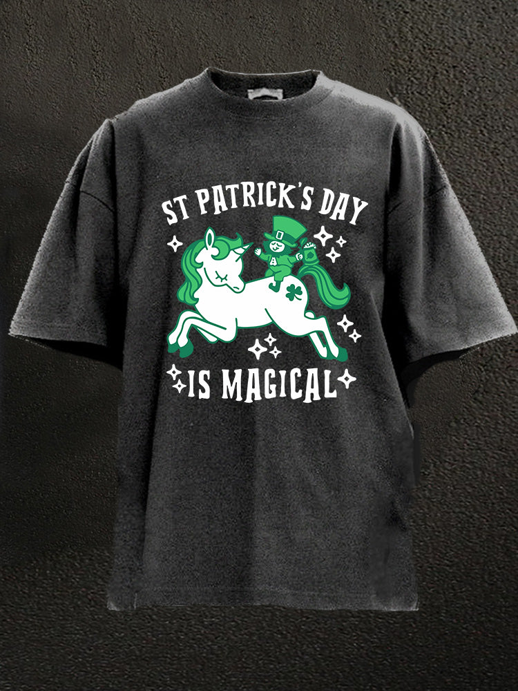 St. Patricks Day Is Magical Washed Gym Shirt