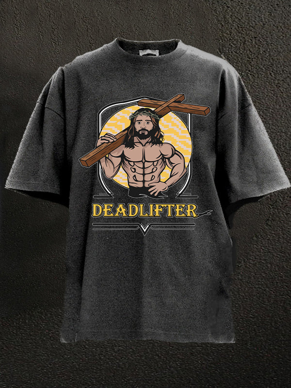 Jesus Deadlifter Washed Gym Shirt