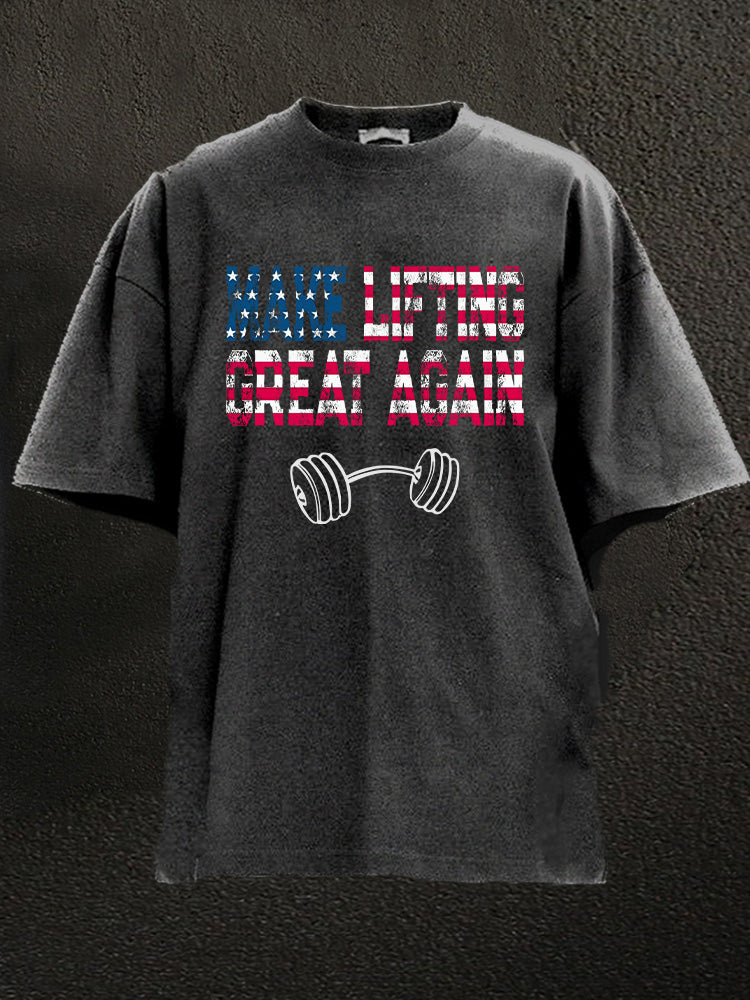 make lifting great again Washed Gym Shirt