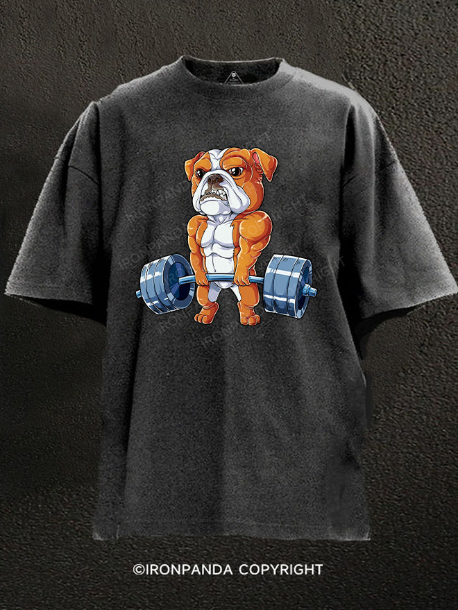 Bulldog Weightlifting Washed Gym Shirt