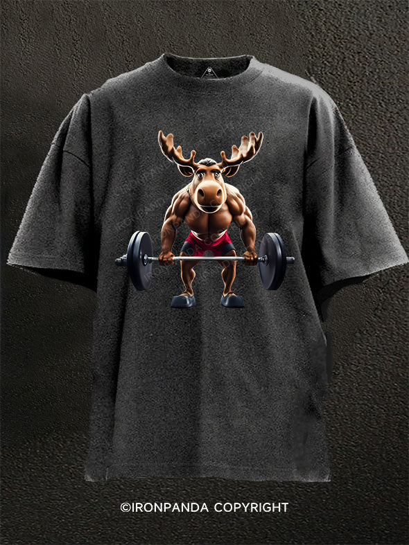 weightlifting elk Washed Gym Shirt