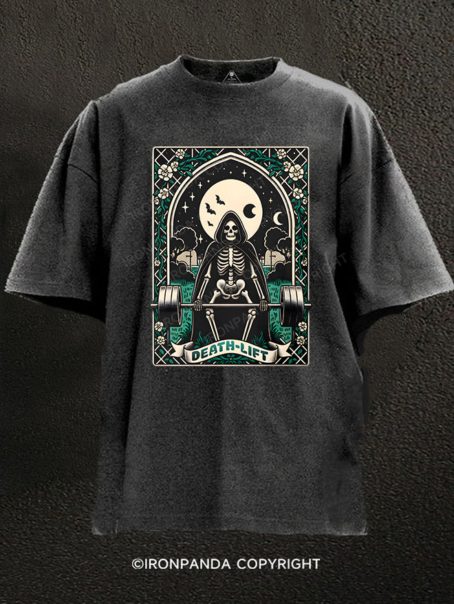 Tarot Style Death Lift Washed Gym Shirt
