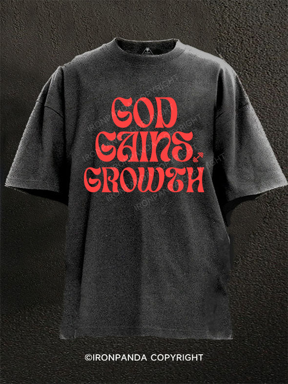 God. Gains. Growth. Washed Gym Shirt