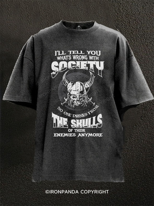 Viking Skull Washed Gym Shirt