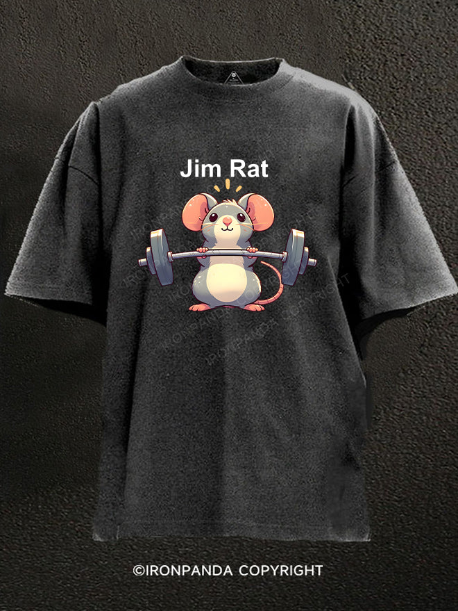 GYM RAT Lifting Barbell Washed Gym Shirt