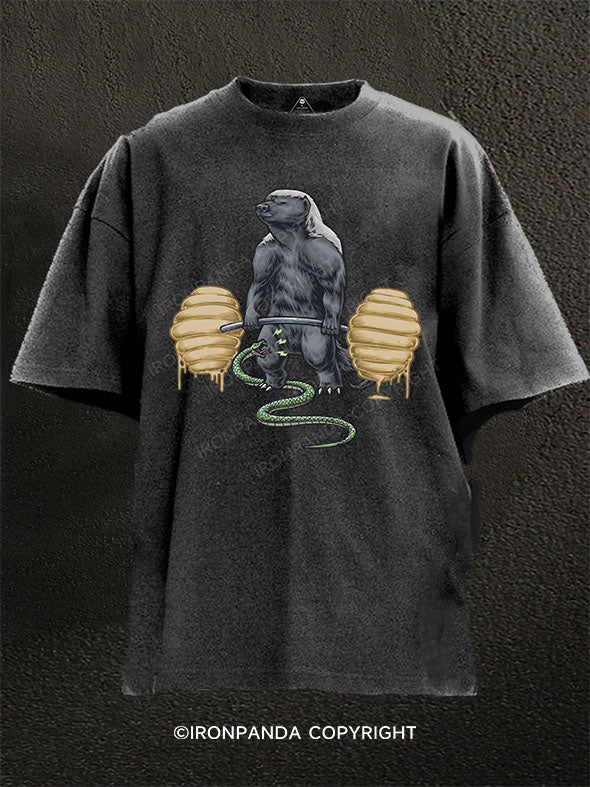 Honey Badger Don't Care Washed Gym Shirt