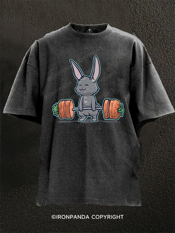 Deadlifting Grey Bunny Washed Gym Shirt