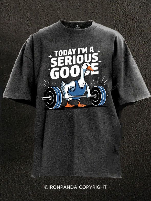 today i'm a serious goose Washed Gym Shirt