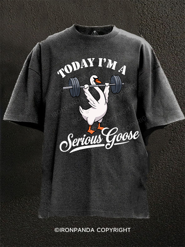today i'm a serious goose Washed Gym Shirt