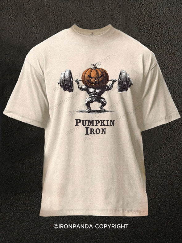 Pumpkin Iron Washed Gym Shirt